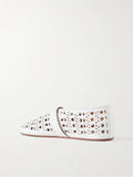 Perforated leather ballet flats while