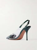 Le Coeur patent-leather and PVC slingback pumps