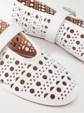 Perforated leather ballet flats while