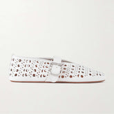 Perforated leather ballet flats while
