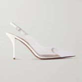 Le Coeur patent-leather and PVC slingback pumps