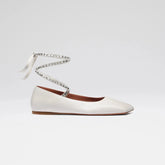 ANE LACE UP FLAT WHITE