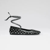 ANE CRYSTAL LACE UP FLAT ANE CRYSTAL LACE UP FLAT BLACK