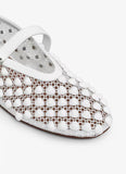 BALLET FLATS WITH STUDS ON FISHNET