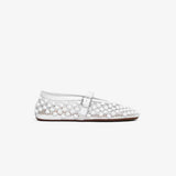 BALLET FLATS WITH STUDS ON FISHNET
