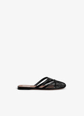 ALAIA Fishnet Mule Sandals: Sexy French Flats with Brand Legacy black