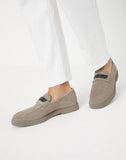 Suede penny loafers grey