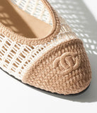 Ballet flats Raffia White & Beige