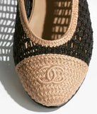 Ballet flats Raffia Black & Beige