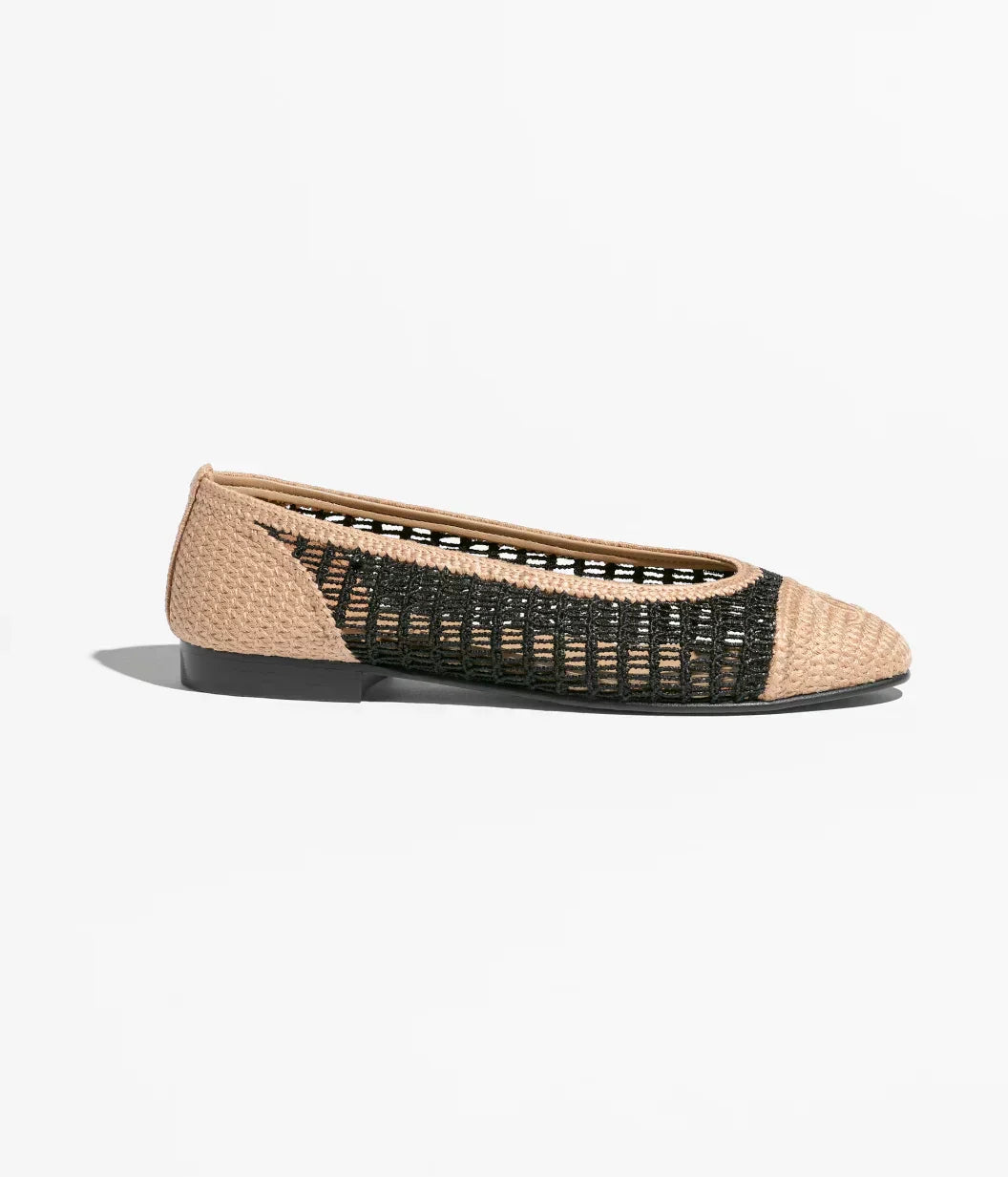 CHAENL Ballet flats Raffia Black & Beige