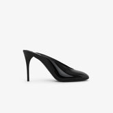 DECOLLETE MULES IN PATENT CALFSKIN BLACK