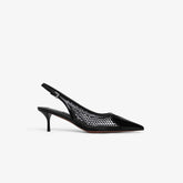 LE COEUR SLINGBACKS IN FISHNET BLACK