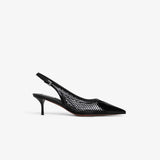 LE COEUR SLINGBACKS IN FISHNET BLACK
