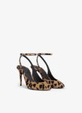 DECOLLETE SLINGBACKS IN LEOPARD HAIRCALF leopard print