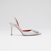 Camelia Sling 90 White Nappa