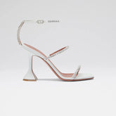 Gilda Sandal White Nappa and White Crystals