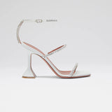 Gilda Sandal White Nappa and White Crystals
