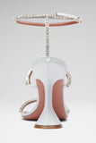 Gilda Sandal White Nappa and White Crystals