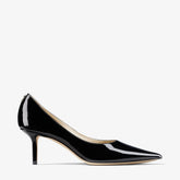 jimmychoo Love 65 Black Patent Leather Pumps with JC Emblem