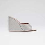 Lupita Crystal Wedge Silver Satin And White Crystals