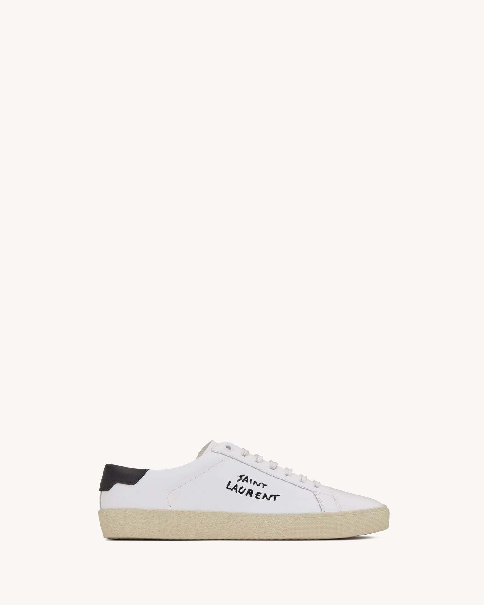 Saint Laurent court classic sl/06 embroidered sneakers in leather