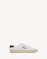 Saint Laurent court classic sl/06 embroidered sneakers in leather