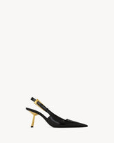 Saint Laurent lee slingback pumps in glazed leather