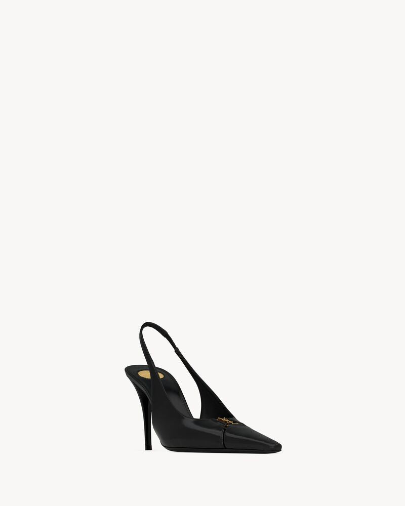 Saint Laurent babylone breteuil slingback pumps in smooth leather