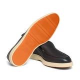 Men's blue tumbled leather loafer