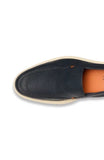 Men's blue tumbled leather loafer