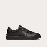 ROCKSTUD UNTITLED NOIR CALFSKIN LEATHER SNEAKER BLACK