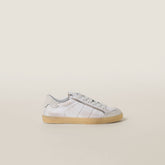 Bleached leather sneakers