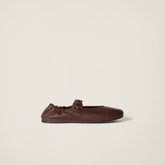 Ruches nappa leather ballerinas