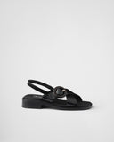 Brushed leather sandals with buckle