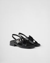 Brushed leather sandals with buckle