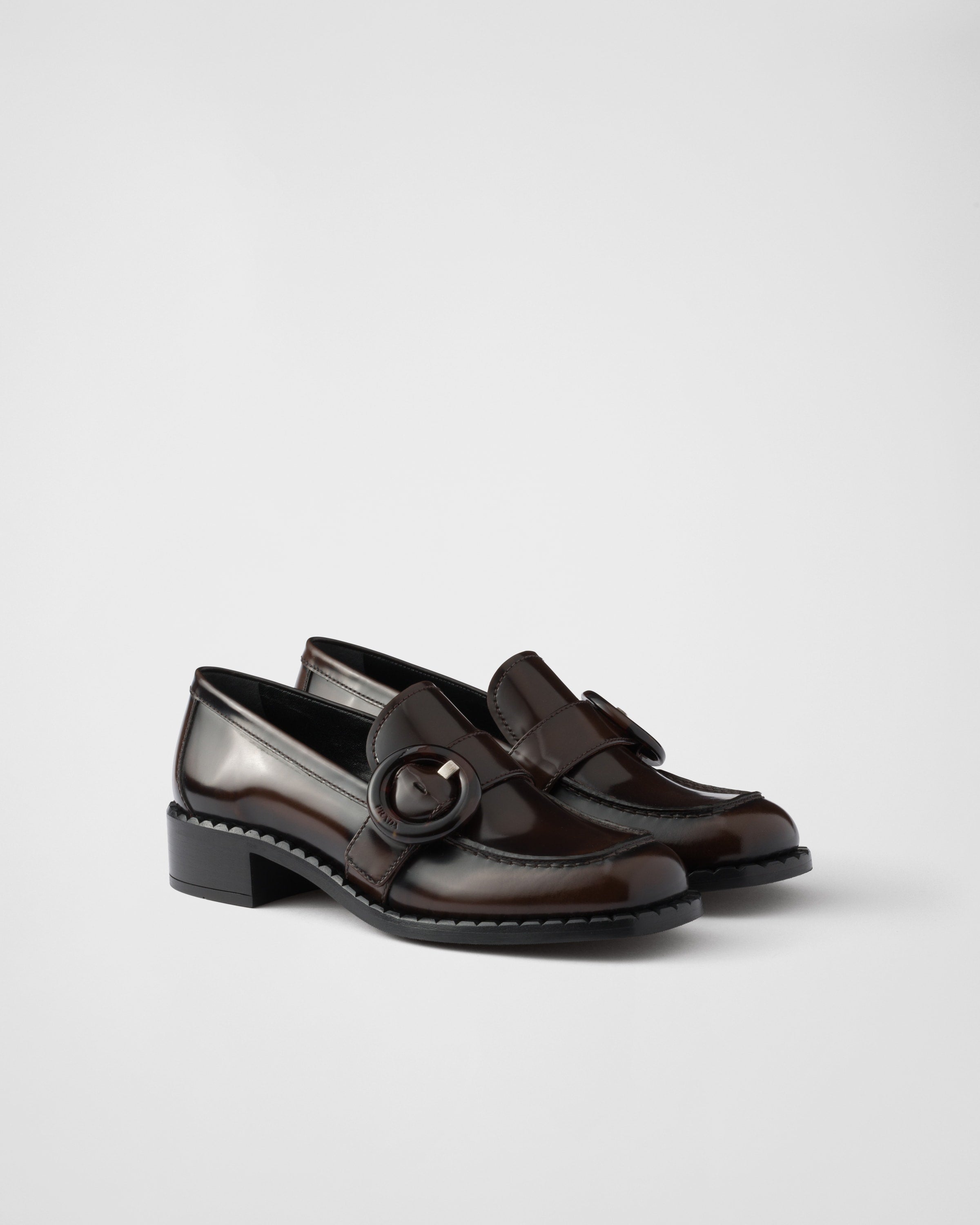 Brushed leather loafers