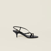 Patent leather sandals with buckles