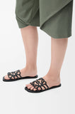 Soft cowhide leather Petal Anagram sandals