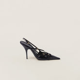 Patent leather slingbacks with buckles