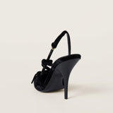 Velvet slingbacks with straps black