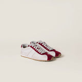 Plume nappa leather and suede sneakers white/red
