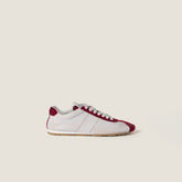 Plume nappa leather and suede sneakers white/red