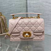 Jolie Pearl Bag Cherry Pink, Rattan Lattice & Detachable Elegance