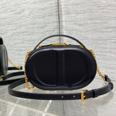 Black Pig Nose Camera Bag Oval Design, Chain Strap & Daily Essential