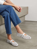 Perforated leather ballet flats while