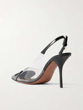 Le Coeur patent-leather and PVC slingback pumps