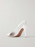 Le Coeur patent-leather and PVC slingback pumps
