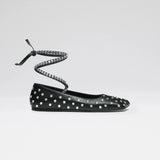 ANE CRYSTAL LACE UP FLAT ANE CRYSTAL LACE UP FLAT BLACK