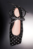 ANE CRYSTAL LACE UP FLAT ANE CRYSTAL LACE UP FLAT BLACK