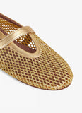 BALLET FLATS IN LAMINATED FISHNET